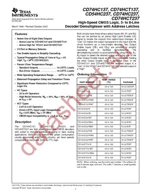 CD74HC237M96 datasheet  